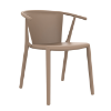 Woody Flat Stackable Polypropylene Poolside Dining Armchair - Sand