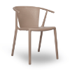 Woody Flat Green Polypropylene Poolside Dining Armchair - Brown Earth