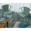 Woody Flat Green Polypropylene Poolside Dining Armchair - Lifestyle