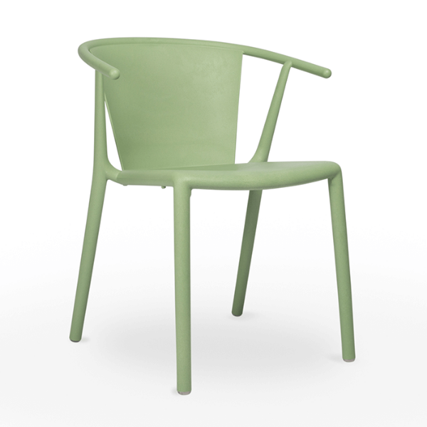 Woody Flat Green Polypropylene Poolside Dining Armchair - Green Water