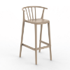 Woody High Stackable Polypropylene Barchair - Sand