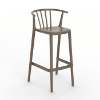 	Woody High Stackable Polypropylene Barchair - Chocolate