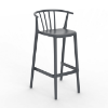	Woody High Stackable Polypropylene Barchair - Dark Grey