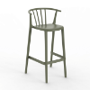 Woody High Stackable Polypropylene Barchair - Green Grey