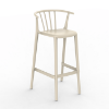 	Woody High Stackable Polypropylene Barchair - Ivory
