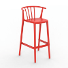 	Woody High Stackable Polypropylene Barchair - Red