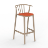 	Woody High Polypropylene Barchair with Padded Seat - Sand / Pumpkin