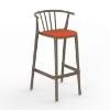	Woody High Polypropylene Barchair with Padded Seat - Chocolate / Pumpkin