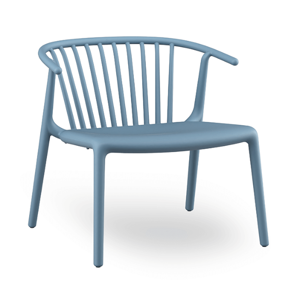 	Woody Lounge Stackable Polypropylene Patio Armchair - Retro Blue