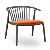 Woody Lounge Polypropylene Patio Armchair with Padded Seat - Black / Pumpkin