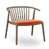 Woody Lounge Polypropylene Patio Armchair with Padded Seat - Chocolate / Pumpkin