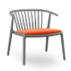 Woody Lounge Polypropylene Patio Armchair with Padded Seat - Dark Grey / Pumpkin