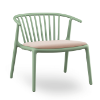 	Woody Lounge Polypropylene Patio Armchair with Padded Seat - Green Grey / Linen