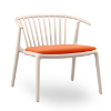 Woody Lounge Polypropylene Patio Armchair with Padded Seat - Ivory / Pumpkin