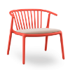 Woody Lounge Polypropylene Patio Armchair with Padded Seat - Red / Linen
