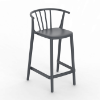 	Woody Medium Stackable Polypropylene Balcony Height Chair -  Dark Grey