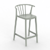 	Woody Medium Stackable Polypropylene Balcony Height Chair -  Green Grey
