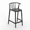 	Woody Medium Stackable Polypropylene Balcony Height Chair -  Black