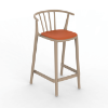 Woody Medium Polypropylene Balcony Chair with Padded Seat -  Sand / Pumpkin 
