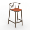 Woody Medium Polypropylene Balcony Chair with Padded Seat -  Chocolate / Pumpkin
