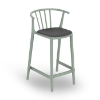 Woody Medium Polypropylene Balcony Chair with Padded Seat -  Green Grey / Taupe