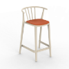 Woody Medium Polypropylene Balcony Chair with Padded Seat -  Ivory / Pumpkin
