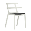 Tokyo Polypropylene Patio Dining Chair with Padded Seat - Ivory / Coal