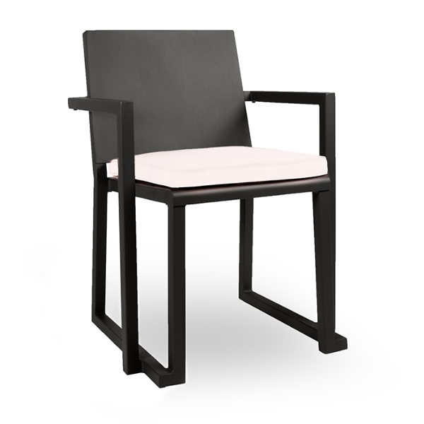 Barcino Dining Armchair with Cushion Seat - Black