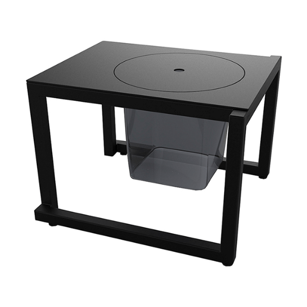 Barcino 19.7” x 17.7”  Aluminum Ice Bin Side Table with Cover - Black