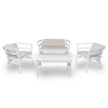 Click-Clack Polypropylene Deep Seat Cushion Set - White