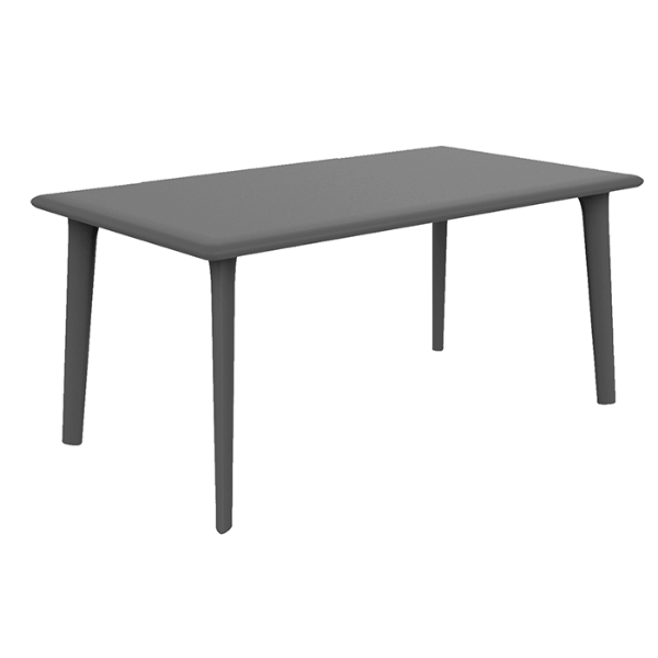 Dessa 35.4” x 63” Rectangle Polypropylene Patio Table - Dark Grey