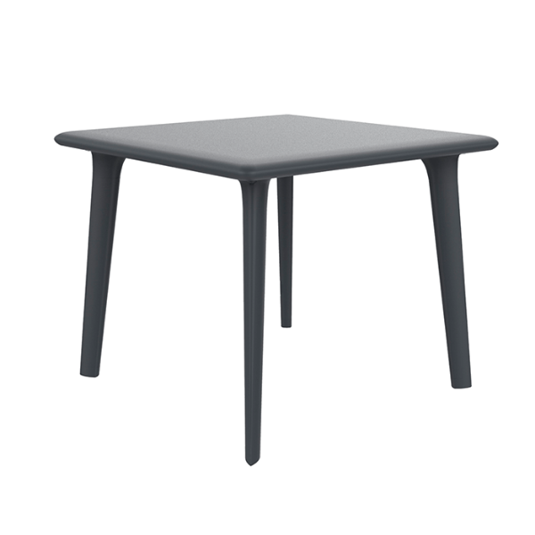 Dessa 35.4” Square Polypropylene Patio Table - Dark Grey