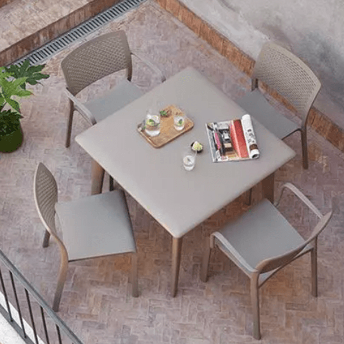Dessa 35.4” Square Polypropylene Patio Table - Pool Furniture Supply