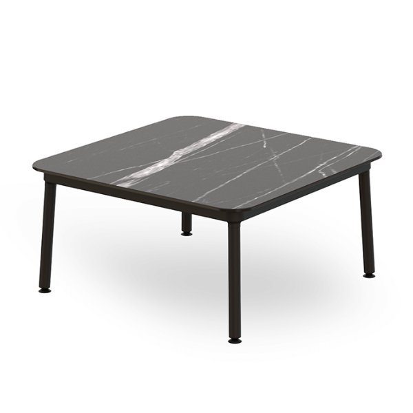 Hub 31.5” Baja Square Coffee Table with HPL Top - Black Marble