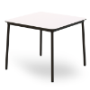 Hub HPL Top Square Patio Dining Table with Adjustable Feet and Epoxy Steel Legs, 31.5” or 35.4”  - White