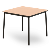 Hub HPL Top Square Patio Dining Table with Adjustable Feet and Epoxy Steel Legs, 31.5” or 35.4” - Natural Oak