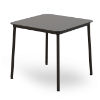 Hub HPL Top Square Patio Dining Table with Adjustable Feet and Epoxy Steel Legs, 31.5” or 35.4” - Black