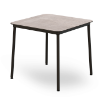 Hub HPL Top Square Patio Dining Table with Adjustable Feet and Epoxy Steel Legs, 31.5” or 35.4” - Concrete