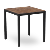 Barcino Compact 27.6” HPL Square Dining Table with Anodized Aluminum Frame - Ashen Oak/Black