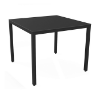 Barcino Compact 27.6” HPL Square Dining Table with Anodized Aluminum Frame - Black