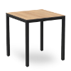 Barcino Compact 27.6” HPL Square Dining Table with Anodized Aluminum Frame - Natural/Black