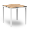 Barcino Compact 27.6” HPL Square Dining Table with Anodized Aluminum Frame - Natural/White