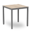Barcino Compact 27.6” HPL Square Dining Table with Anodized Aluminum Frame - Washed Wood/Black