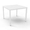 Barcino Compact 27.6” HPL Square Dining Table with Anodized Aluminum Frame - White