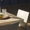 Barcino Square Pedestal Dining Table with Anodised Aluminum Frame, 31.5” or 35.4” - Lifestyle2