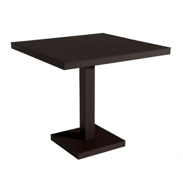 Barcino Square Pedestal Dining Table with Anodised Aluminum Frame, 31.5” or 35.4” - Black
