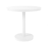 Barcino Round Pedestal Dining Table with Anodized Aluminum Frame, 23.6” or 31.5” - White