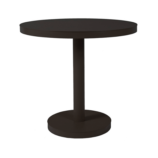 Barcino Round Pedestal Dining Table with Anodized Aluminum Frame, 23.6” or 31.5” - Black