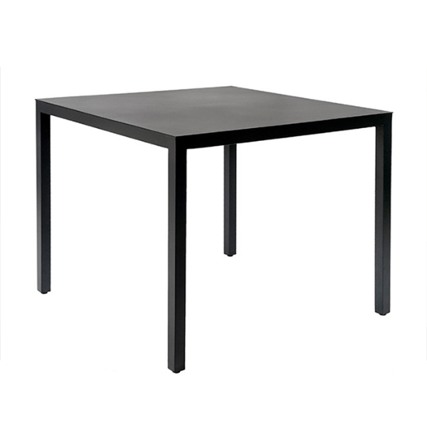 Barcino Square Patio Dining Table with Anodised Aluminum Frame, 31.5” or 35.4” - Black