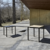 Barcino Square Patio Dining Table with Anodised Aluminum Frame, 31.5” or 35.4” - Lifestyle